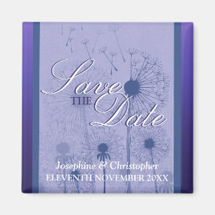 Purple Dandelion Save the Date Magnet