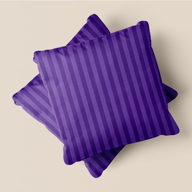 Purple & Dark Purple Stripes Cushion (Purple & Dark Purple Stripes Throw Pillow)