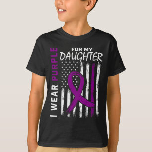 Purple Daughter Pancreatic Cancer Awareness USA Fl T-Shirt