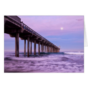Purple dawn over pier, California