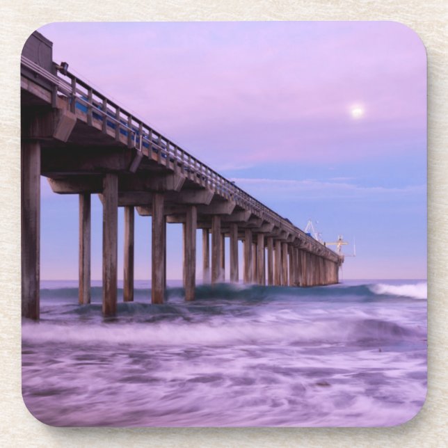 Purple dawn over pier, California Coaster (Front)