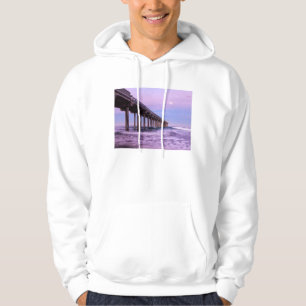 Purple dawn over pier, California Hoodie