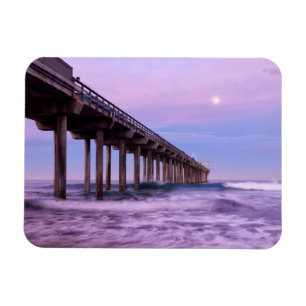 Purple dawn over pier, California Magnet