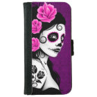 Purple Day of the Dead Sugar Skull Girl