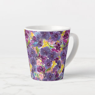 Purple Daze Watercolor Modern Floral Mug