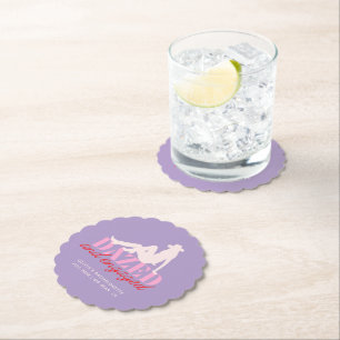 Purple Dazed & Engaged Party Paper Coaster