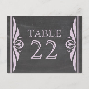 Purple Deco Chalkboard Table Number Postcard