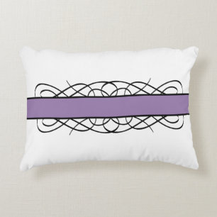 Purple Deco Flourish Accent Pillow