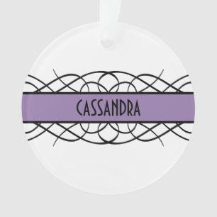 Purple Deco Flourish Acrylic Ornament