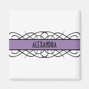 Purple Deco Flourish Magnet