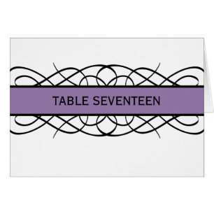 Purple Deco Flourish Table Number Card
