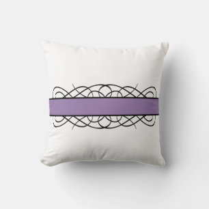 Purple Deco Flourish Throw Pillow