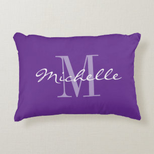 Purple decoration pillow with classy name monogram