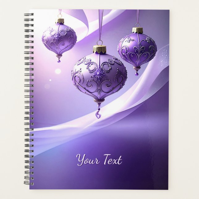Purple Decorative Christmas Ball Holiday Planner (Front)