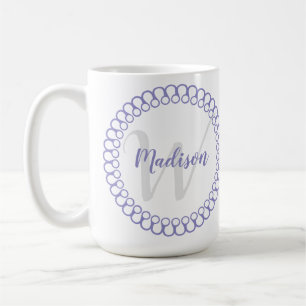 Purple Decorative Circle Personalise Monogram Mug