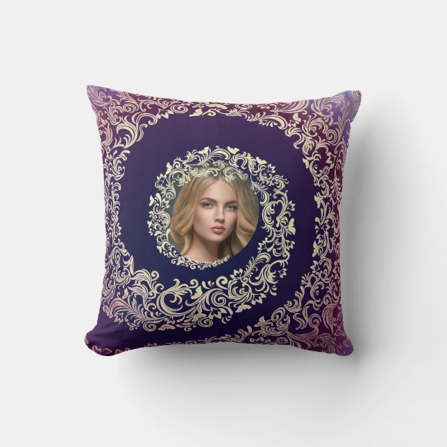 Purple Decorative Photo Cushion (Front)