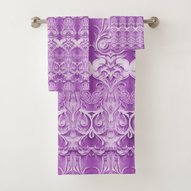 Purple Decorative Towel Set (Insitu)