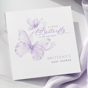 Purple Delicate Butterfly Baby Shower Napkin