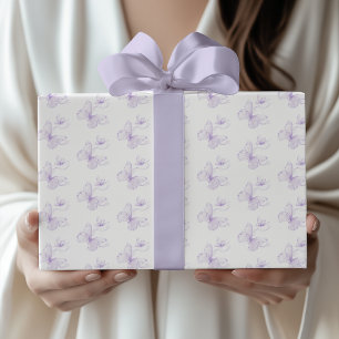 Purple Delicate Butterfly Baby Shower Wrapping Paper