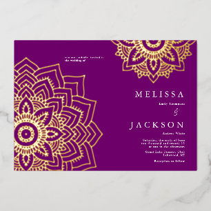 Purple Delicate gold mandala Wedding