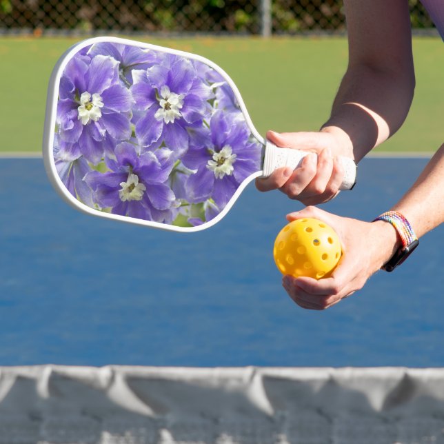 Purple Delphinium Flowers Floral Pickleball Paddle (Insitu)