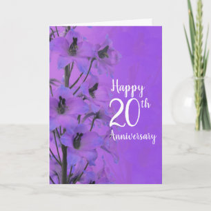 Purple delphinium to the couple anniversary card