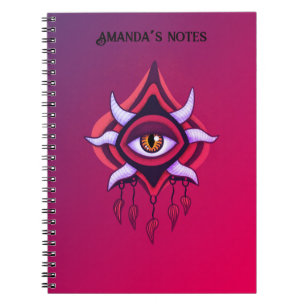 Purple Demon Eye - Gothic Occult Art Name Notebook
