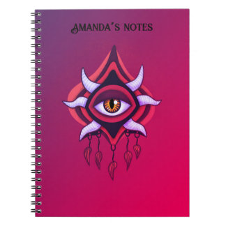 Purple Demon Eye - Gothic Occult Art Name Notebook