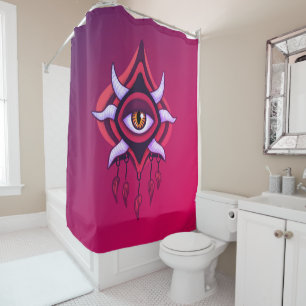 Purple Demon Eye - Gothic Occult Art Shower Curtain