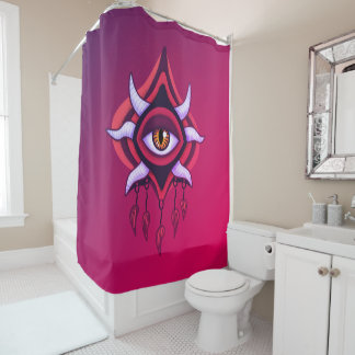 Purple Demon Eye - Gothic Occult Art Shower Curtain