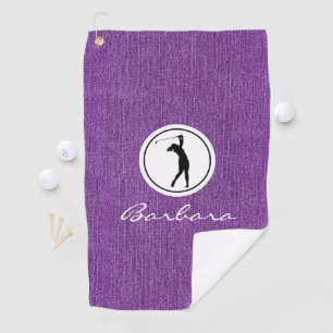Purple Denim Fabric Print, Woman's Golf Towel