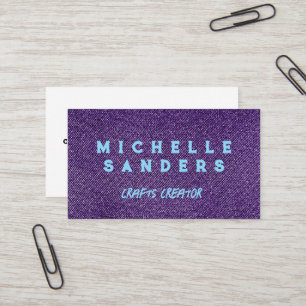 Purple Denim Fabric Seamstress Tailor Business Card