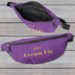 Purple Denim Print, Gold Monogram Initials Bum Bags<br><div class="desc">This stylish fanny pack features gold fanciful font for monogram initials and 'Dream Big' statement on a purple denim print. Change text to make it yours using the simple Template provided. Zipper pocket on back and organised inside, the dimensions are 14.5" x 6" and the waist/crossbody strap is adjustable from...</div>