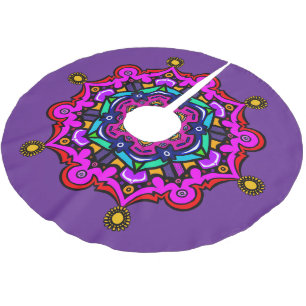 Purple design Tree Skirt