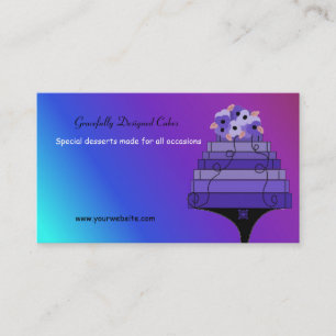 Purple Designer Cake Business Card