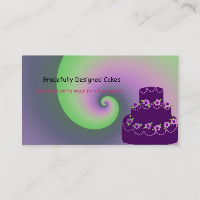 Purple Designer Cake Business Card (Front)