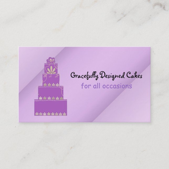 Purple Designer Cakes/Baking Business Card (Front)