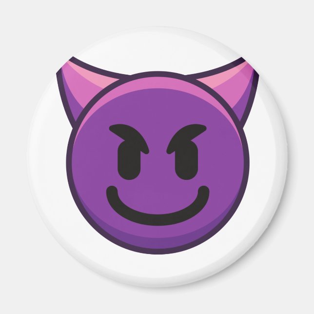 Purple Devil Emoji Magnet (Front)