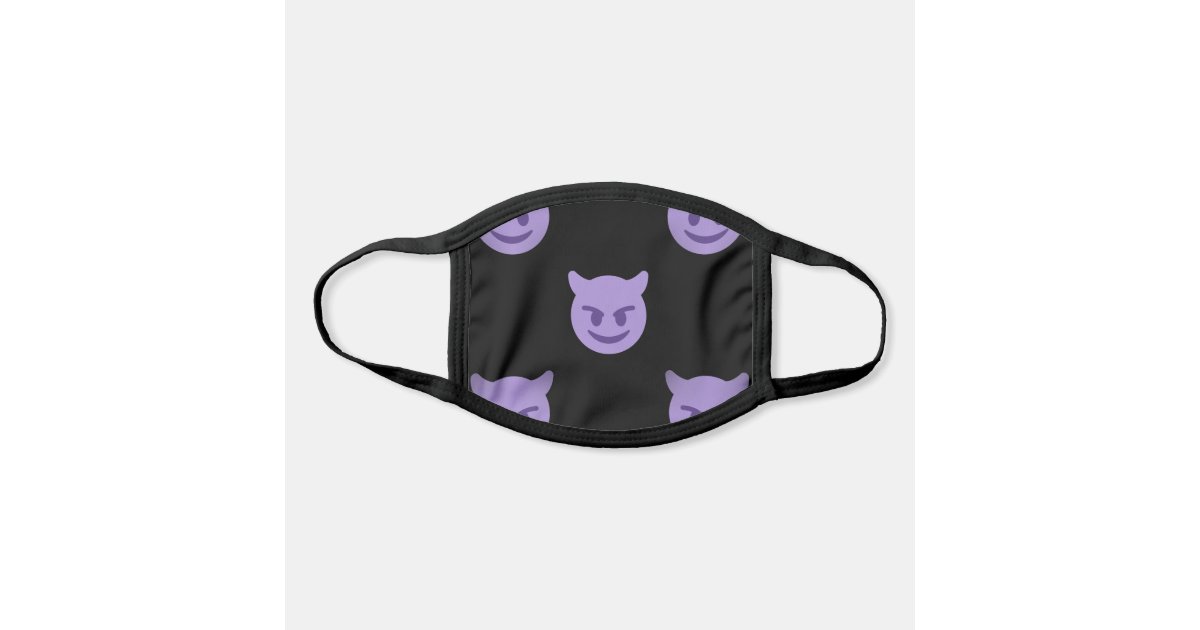purple devil emojis face mask Zazzle