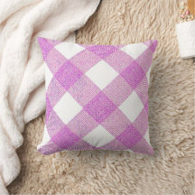 Purple Diagonal Buffalo Chequered Throw Pillow