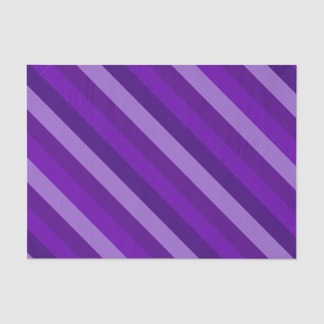 Purple Diagonal Stripes Tissue Paper (Front)