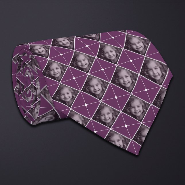 Purple Diamond 1-Photo Pattern Neck Tie (Creator Uploaded)