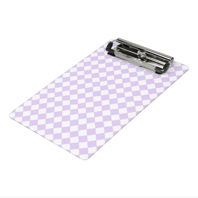 Purple Diamond Chequered pattern Mini Clipboard (Angled3)