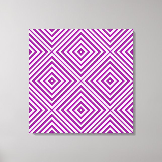 Purple Diamond Chevron @ Emporiomoffa Canvas Print (Front)