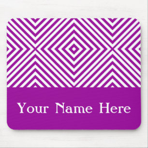 Purple Diamond Chevron with custom name Mouse Mat