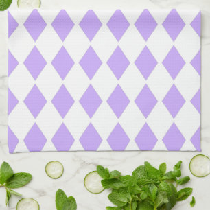 Purple Diamond Design Tea Towel