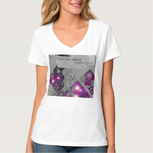 Purple Diamond Glow V-Neck Tee
