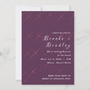 Purple Diamond Glow Wedding Invitation