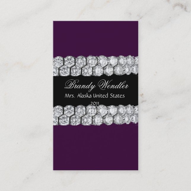 Purple Diamond Pageant Business Card (Front)