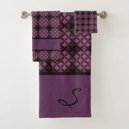 Purple Diamond Passion Pattern Bath Towel Set